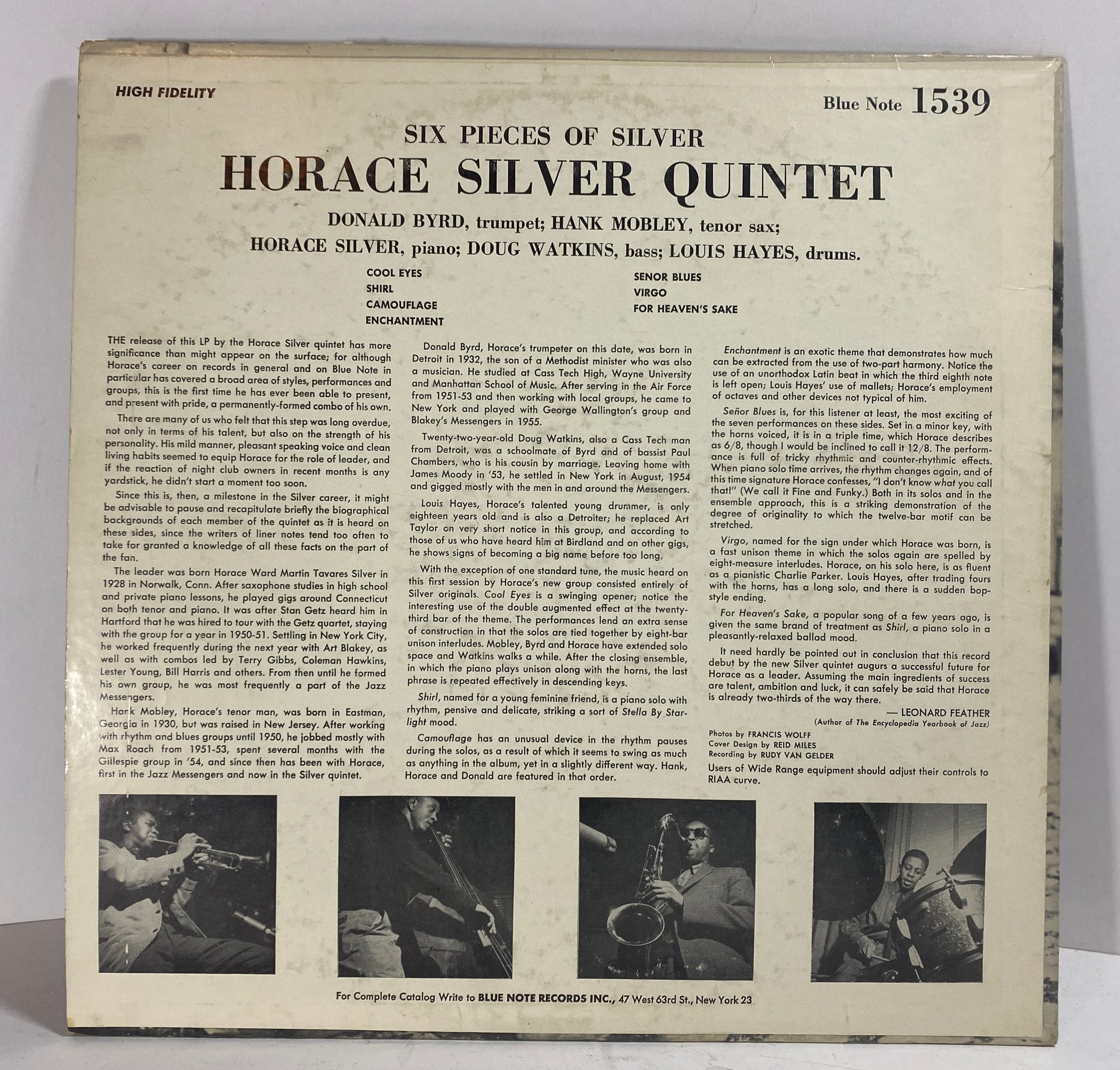 Horace Silver 6 Pieces Of Silver Quintet authentic 1957 Early Press Vinyl!